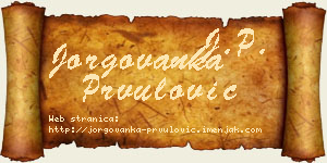 Jorgovanka Prvulović vizit kartica